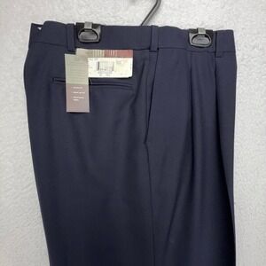 Transitions Tomorrows Trousers Mens 42x32 Navy Blue Worsted Wool Dress Pants NWT